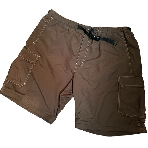 REI Men's Cargo Shorts Khaki Hiking Outdoor Belted Size XXL Pockets EUC Nylon - Picture 3 of 11